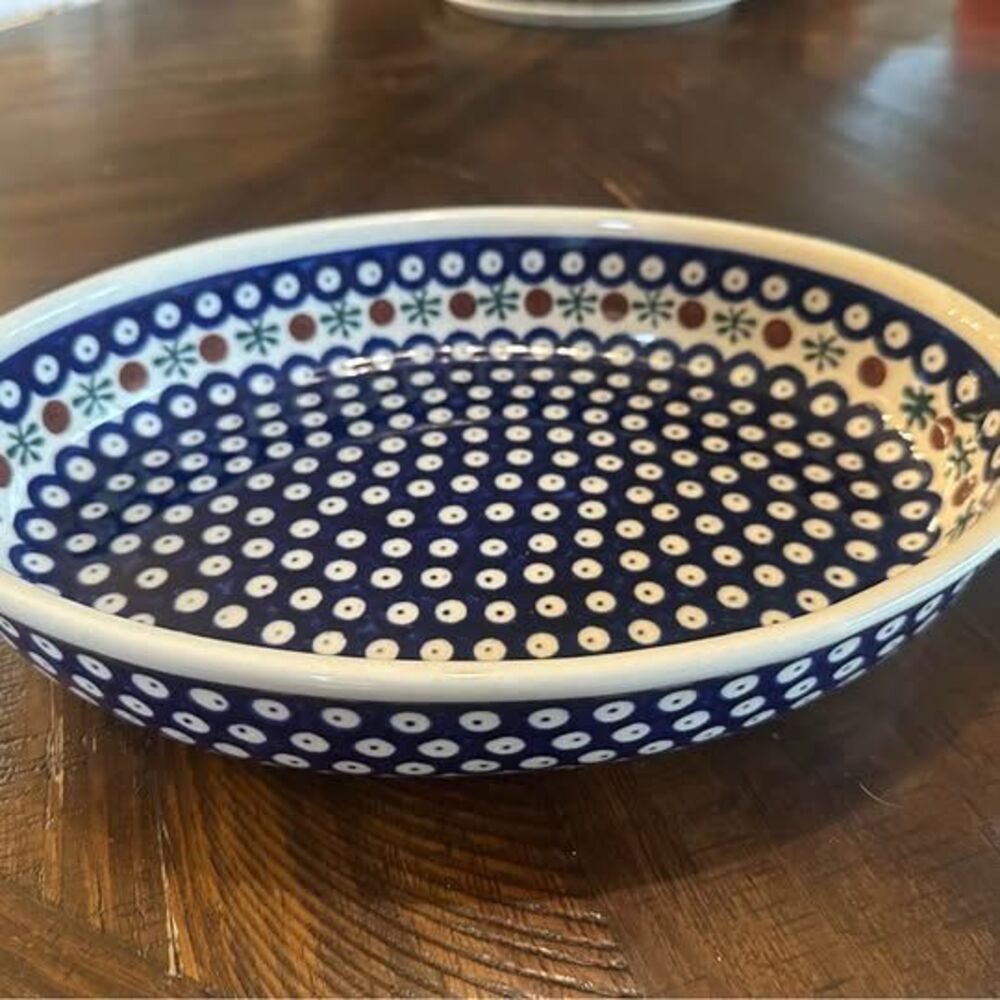 Oval Shaped Polish Pottery Baking Dish